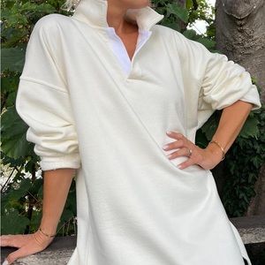 Sloppy Joe Collar 2 White Sweatshirt